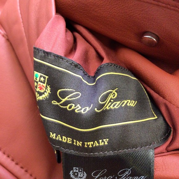 LORO PIANA BURNT RED REVERSIBLE LAMBSKIN LEATHER AND MICRO COAT - Picture 7 of 7
